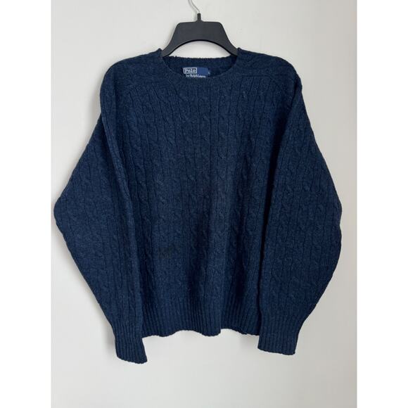 VTG Ralph Lauren Polo Cable Knit Sweater 100% Scottish Wool
